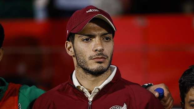 Raul Jimenez de Mexico durante el partido Mexico (Seleccion Nacional Mexicana) vs Irak,amistoso de preparacion previo al inicio de la Copa Mundial de la FIFA Qatar 2022, en el Estadio Municipal de Montilivi, el 9 de noviembre de 2022. GIRONA ESPANA ESPANA